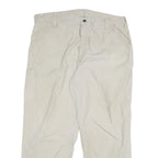 CARHARTT Mens Relaxed Beige Cotton Blend Trousers W42 L32 Workwear Zip Closure