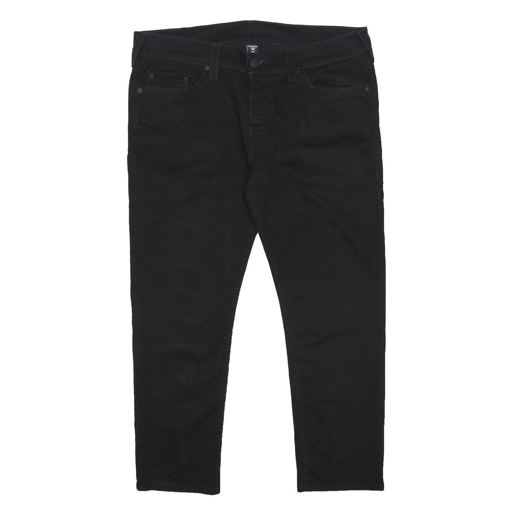 TRUE RELIGION Mens Slim Black Denim Jeans W40 L28 Stylish Cotton Blend