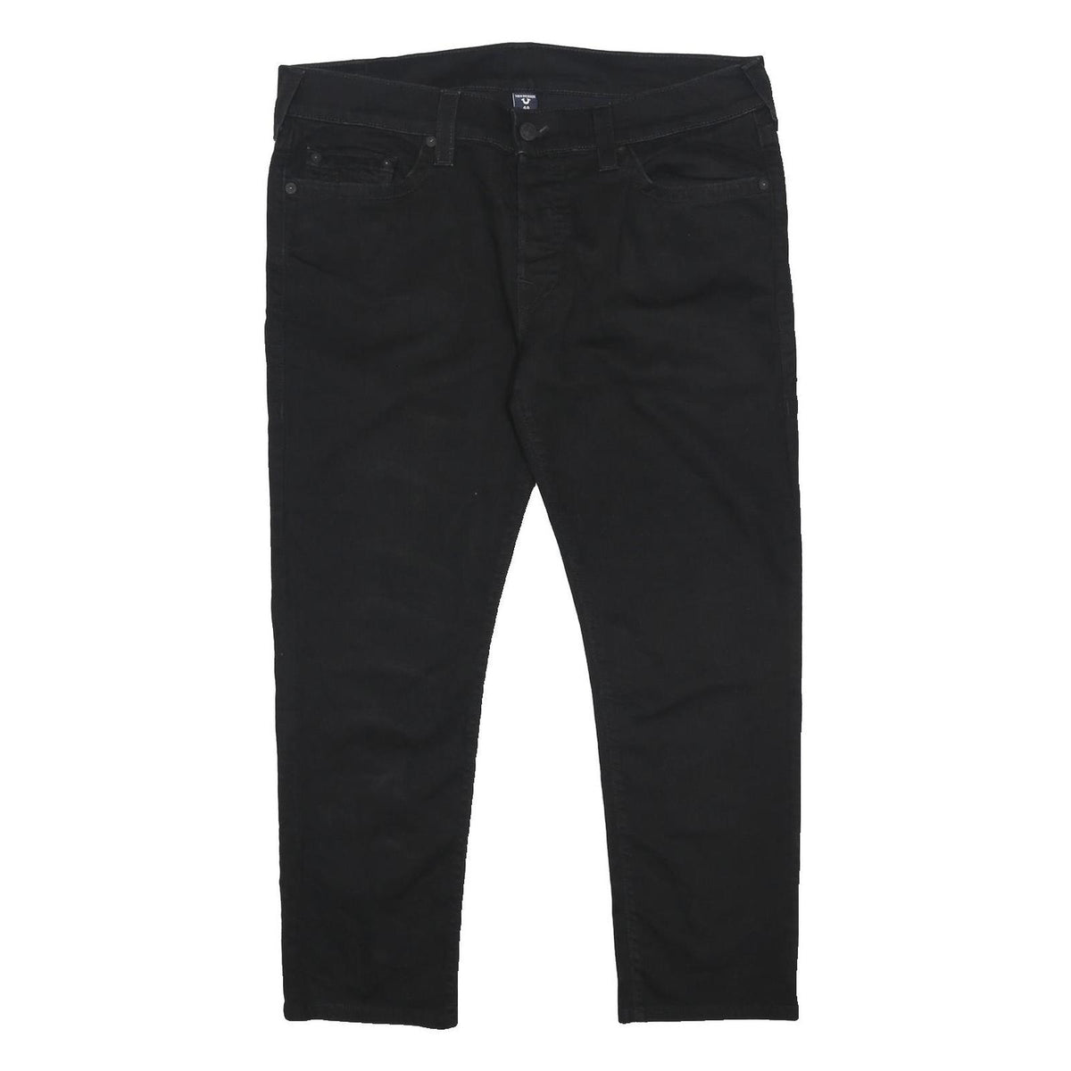 TRUE RELIGION Mens Slim Black Denim Jeans W40 L28 Stylish Cotton Blend