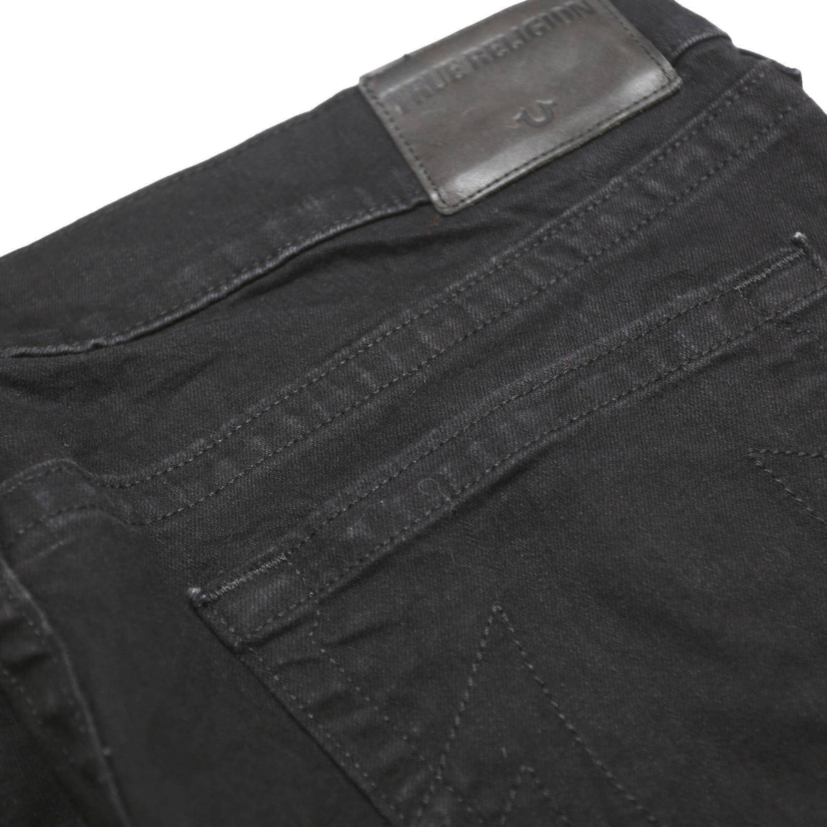 TRUE RELIGION Mens Slim Black Denim Jeans W40 L28 Stylish Cotton Blend