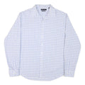 TOMMY HILFIGER Mens Blue Check Shirt XL Button Collar Long Sleeve Cotton Blend