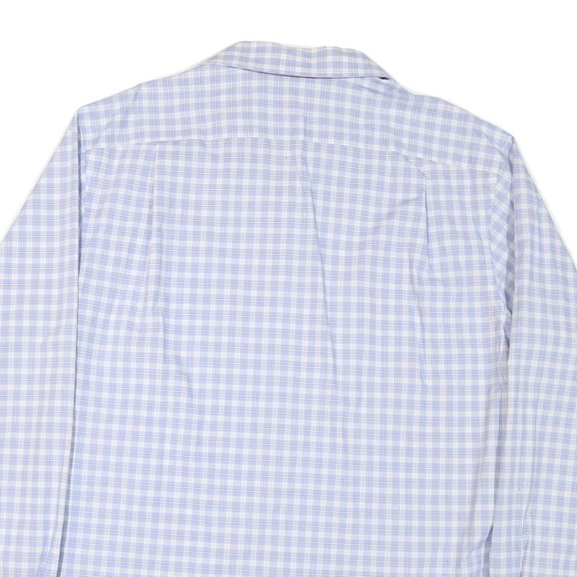 TOMMY HILFIGER Mens Blue Check Shirt XL Button Collar Long Sleeve Cotton Blend