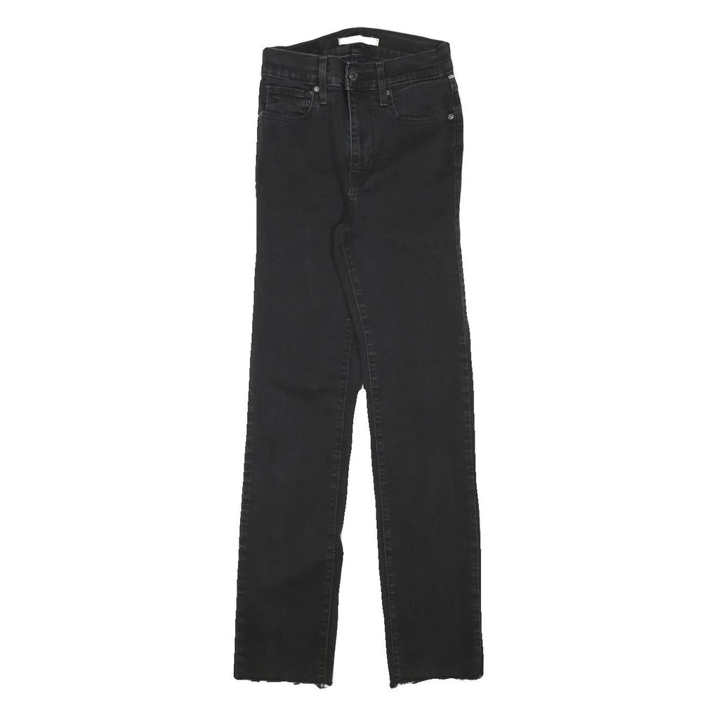 LEVI'S Womens Regular Black Denim Raw Hem Jeans W22 L27 Stylish Comfort