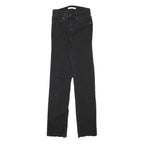 LEVI'S Womens Regular Black Denim Raw Hem Jeans W22 L27 Stylish Comfort