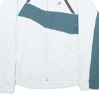 NEW BALANCE Womens White & Grey Casual Zip Jacket M Polyester Blend Sportswear