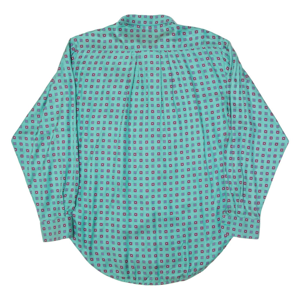 Womens Shirt Green Viscose Spotted Long Sleeve UK 10