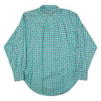 Womens Shirt Green Viscose Spotted Long Sleeve UK 10