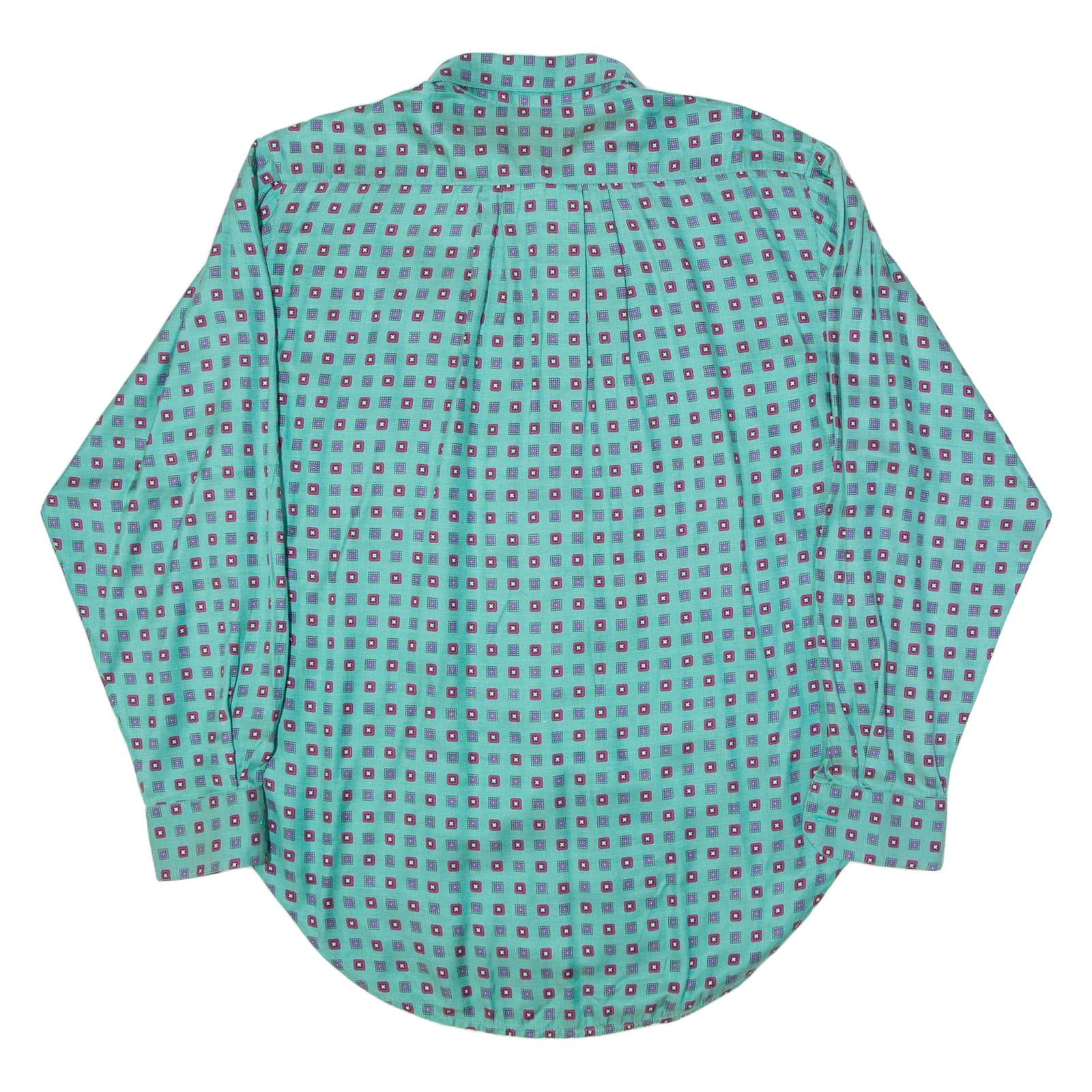 Womens Shirt Green Viscose Spotted Long Sleeve UK 10