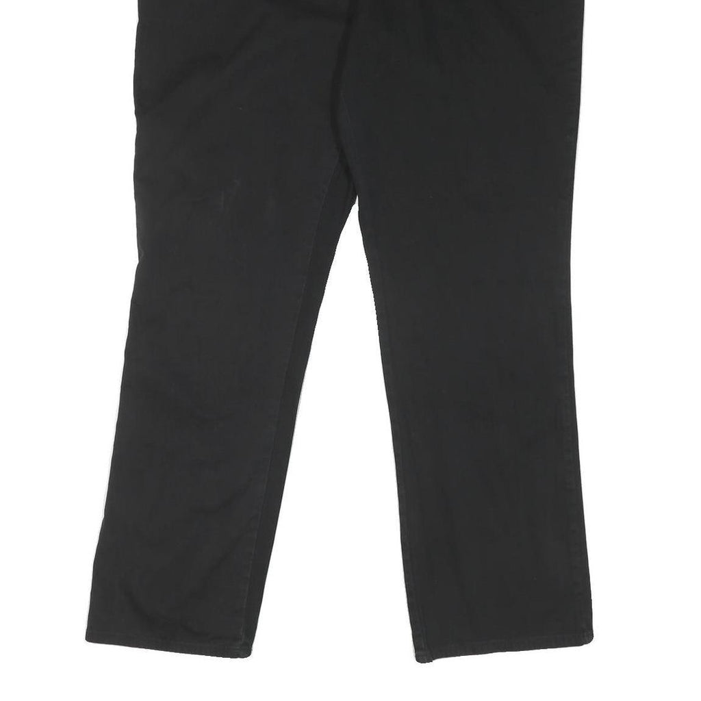 DICKIES Mens Cotton Blend Black Regular Fit Straight Trousers W40 L30 Zip