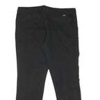 DICKIES Mens Cotton Blend Black Regular Fit Straight Trousers W40 L30 Zip