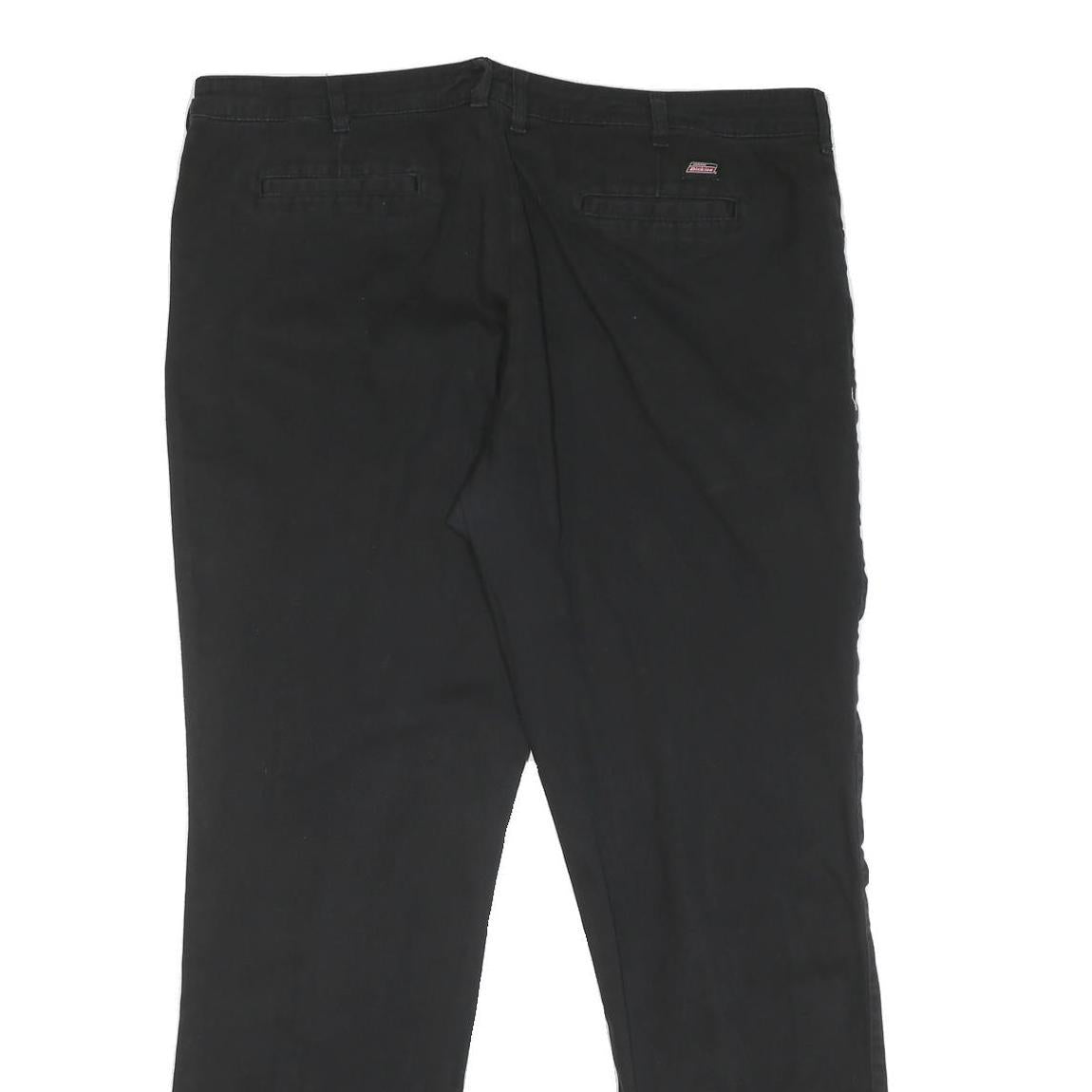DICKIES Mens Cotton Blend Black Regular Fit Straight Trousers W40 L30 Zip