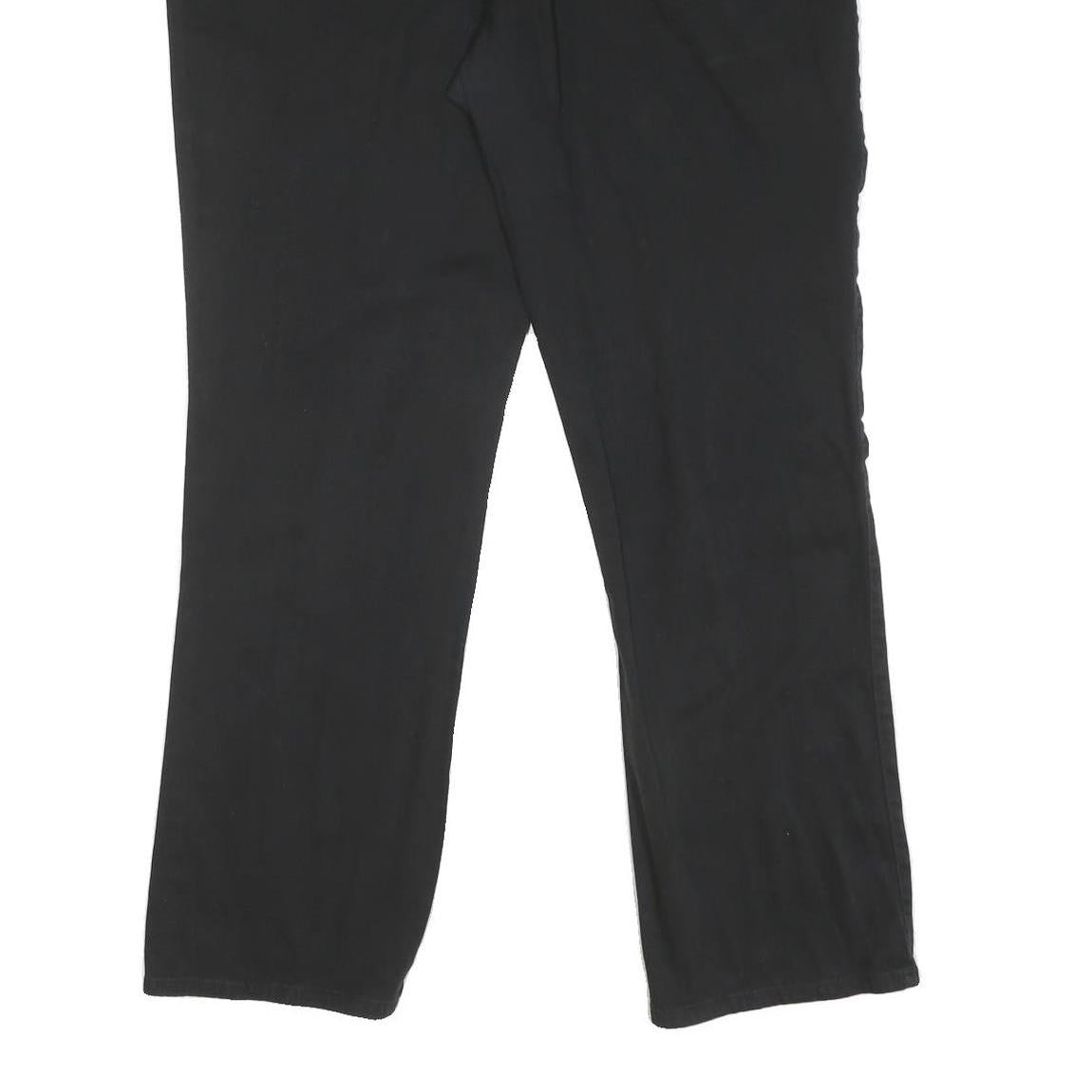 DICKIES Mens Cotton Blend Black Regular Fit Straight Trousers W40 L30 Zip