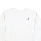 ADIDAS Womens White Crew Neck UK 10 Cotton Blend Sweatshirt Casual