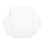 ADIDAS Womens White Crew Neck UK 10 Cotton Blend Sweatshirt Casual