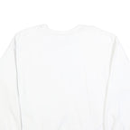 ADIDAS Womens White Crew Neck UK 10 Cotton Blend Sweatshirt Casual