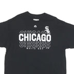 MAJESTIC Mens Black Chicago White Sox Graphic T-Shirt L Short Sleeve Crew Neck