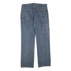 DICKIES Mens Blue Regular Straight Denim Medium Zip W36 L34 Cotton Blend