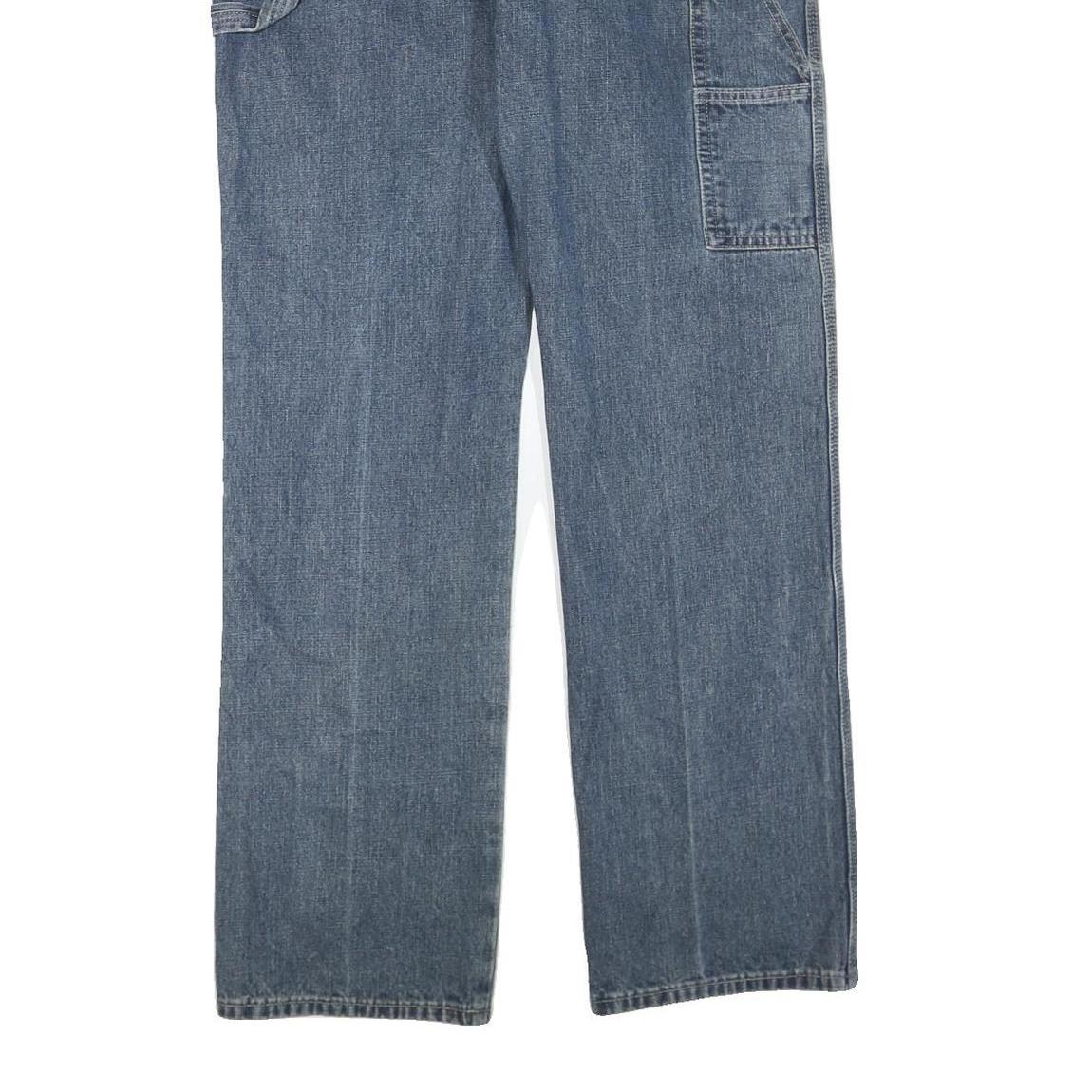 DICKIES Mens Blue Regular Straight Denim Medium Zip W36 L34 Cotton Blend