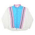 BOLD SPIRIT Womens Blue & White Nylon Jacket L Zip Retro Lightweight Swift
