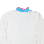 BOLD SPIRIT Womens Blue & White Nylon Jacket L Zip Retro Lightweight Swift