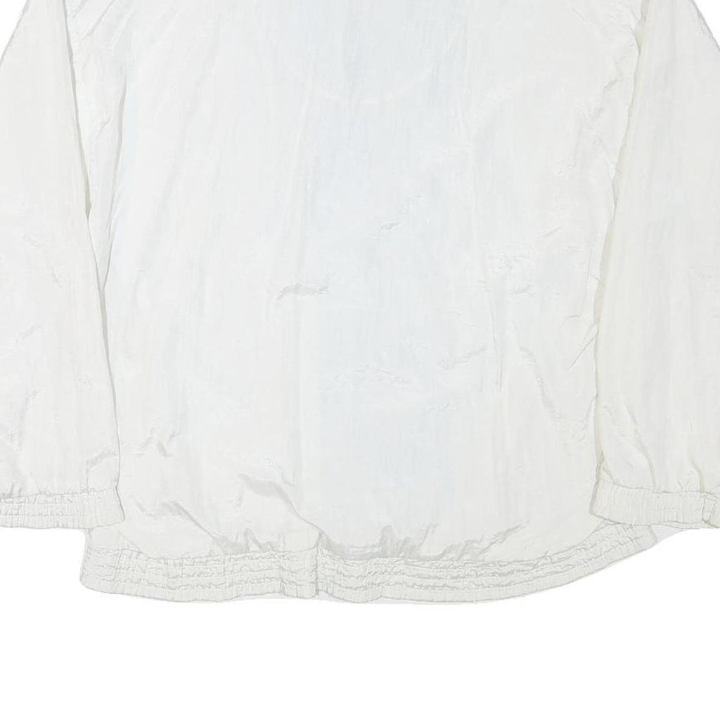 BOLD SPIRIT Womens Blue & White Nylon Jacket L Zip Retro Lightweight Swift