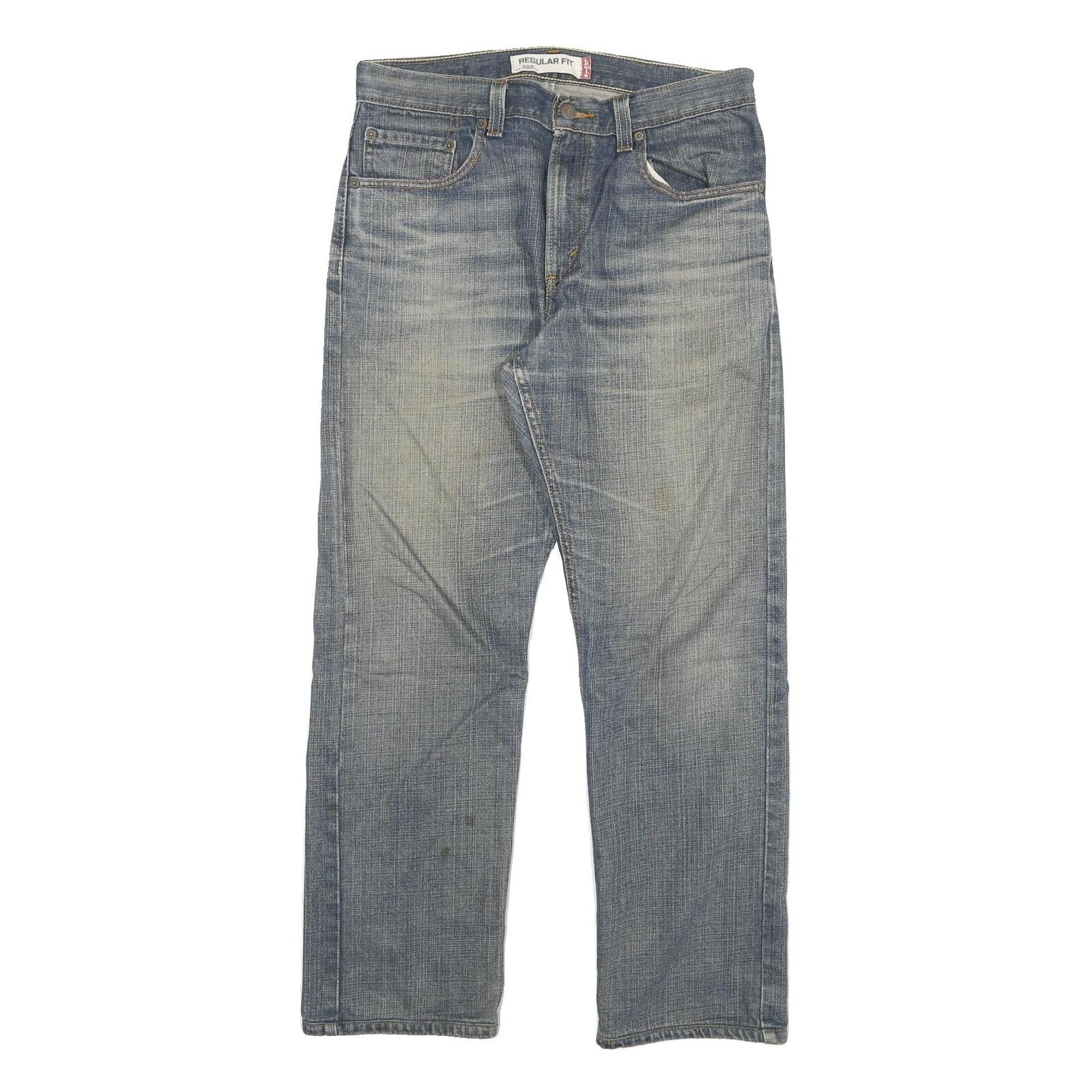 LEVI'S 505 Mens Jeans Blue Regular Straight Denim Medium W32 L28 Classic Zip