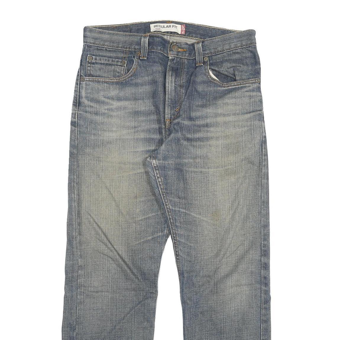 LEVI'S 505 Mens Jeans Blue Regular Straight Denim Medium W32 L28 Classic Zip