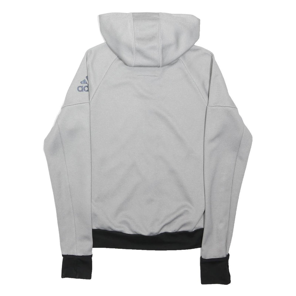 ADIDAS Mens Grey Hooded Zip Up XS Sportswear Sweatshirt Long Sleeve