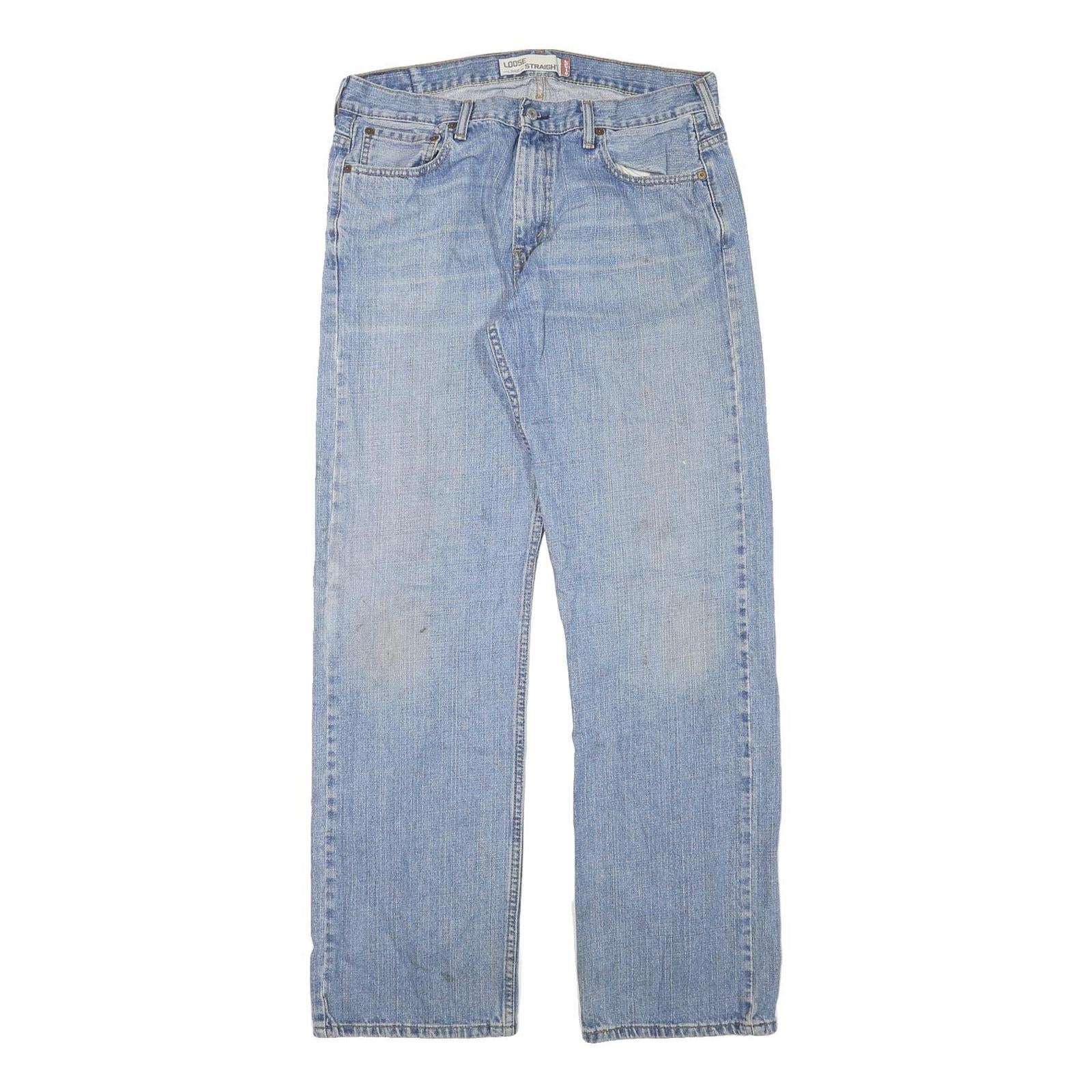 LEVI'S Mens Jeans Blue Loose Straight Denim Medium W35 L34 Classic Cotton Blend