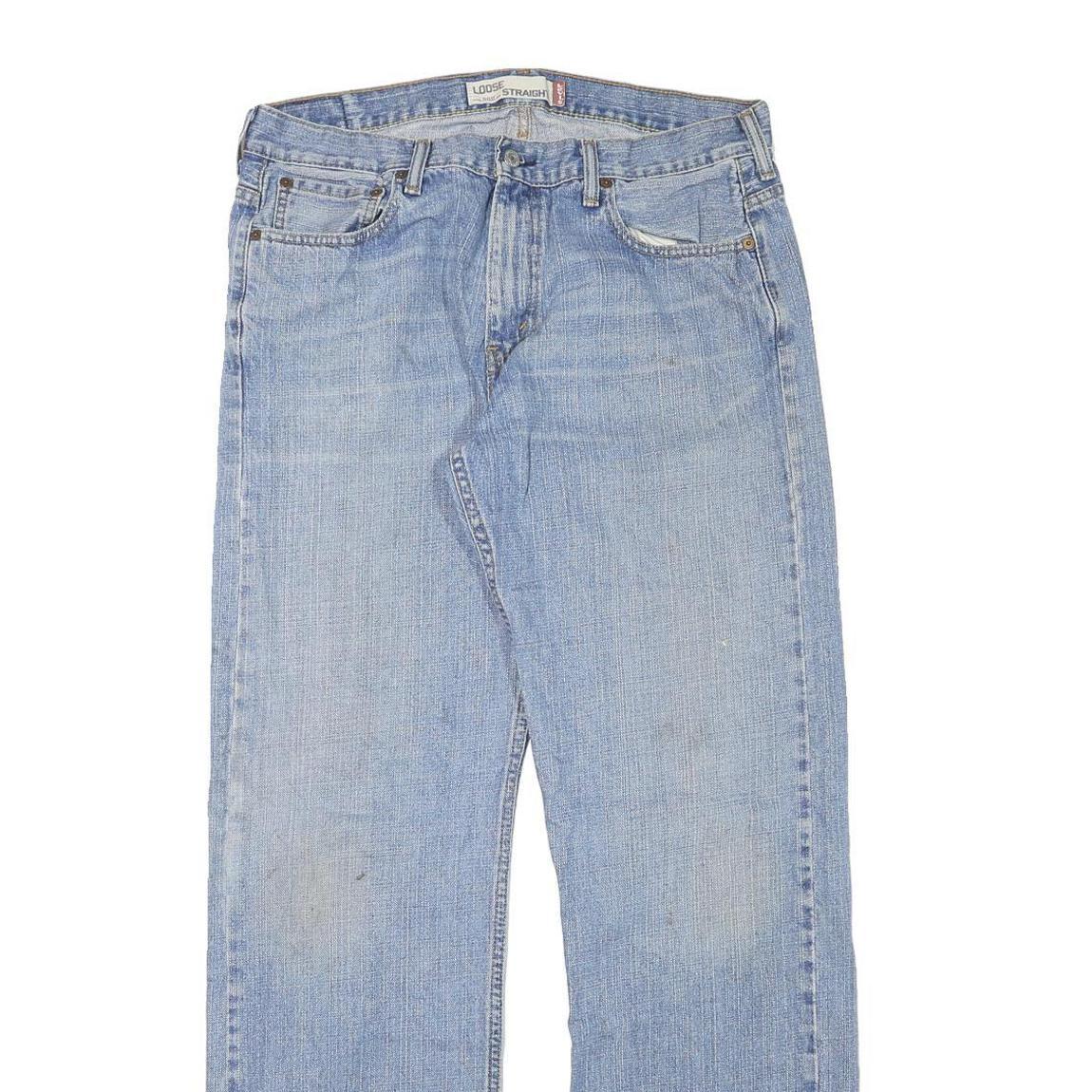 LEVI'S Mens Jeans Blue Loose Straight Denim Medium W35 L34 Classic Cotton Blend