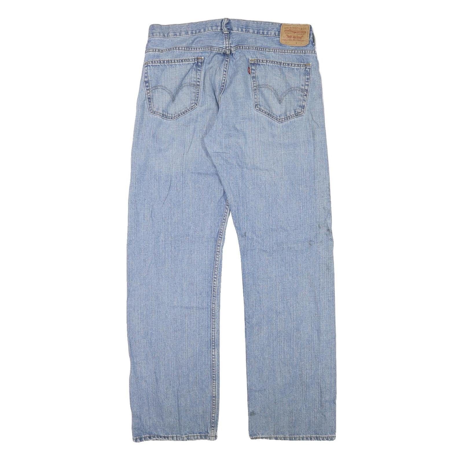 LEVI'S Mens Jeans Blue Loose Straight Denim Medium W35 L34 Classic Cotton Blend