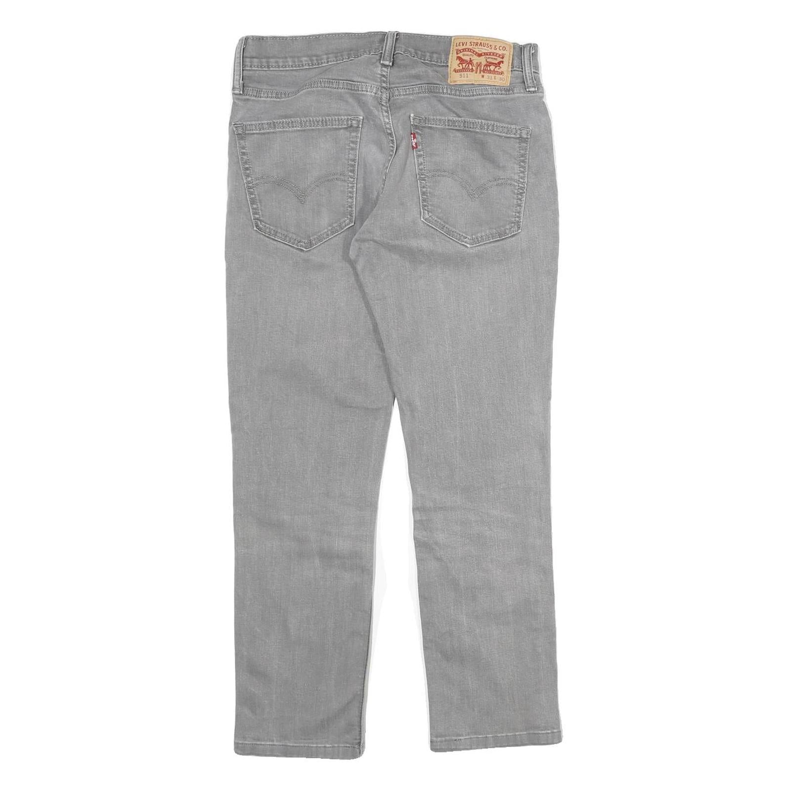 LEVI'S 511 Mens Slim Grey Denim Medium Wash Jeans W31 L30 Classic Zip Closure