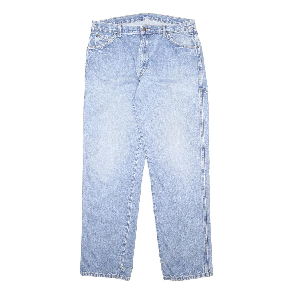 DICKIES Mens Jeans Blue Regular Straight Denim Light W36 L34 Workwear