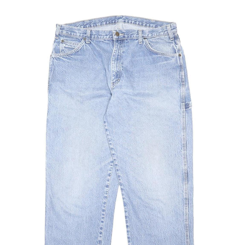 DICKIES Mens Jeans Blue Regular Straight Denim Light W36 L34 Workwear