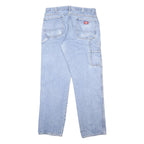 DICKIES Mens Jeans Blue Regular Straight Denim Light W36 L34 Workwear