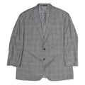 LAUREN RALPH LAUREN Womens Grey Blue Check Tailored Cotton Jacket L Buttons