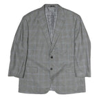 LAUREN RALPH LAUREN Womens Grey Blue Check Tailored Cotton Jacket L Buttons