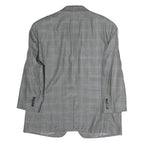 LAUREN RALPH LAUREN Womens Grey Blue Check Tailored Cotton Jacket L Buttons