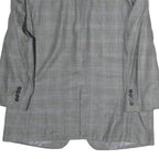 LAUREN RALPH LAUREN Womens Grey Blue Check Tailored Cotton Jacket L Buttons