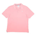 ADIDAS Mens Pink Short Sleeve Plain Polo Shirt L Cotton Casual Sportswear