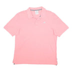 ADIDAS Mens Pink Short Sleeve Plain Polo Shirt L Cotton Casual Sportswear