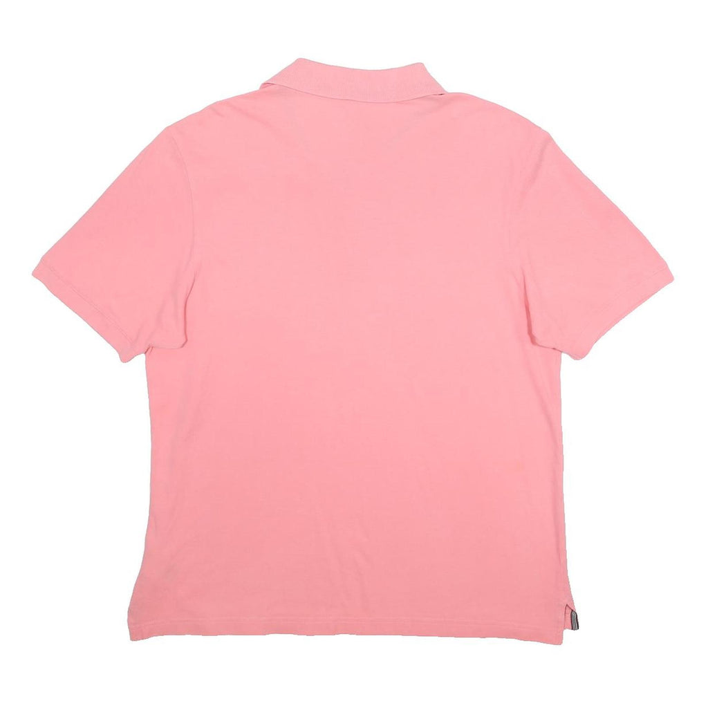 ADIDAS Mens Pink Short Sleeve Plain Polo Shirt L Cotton Casual Sportswear