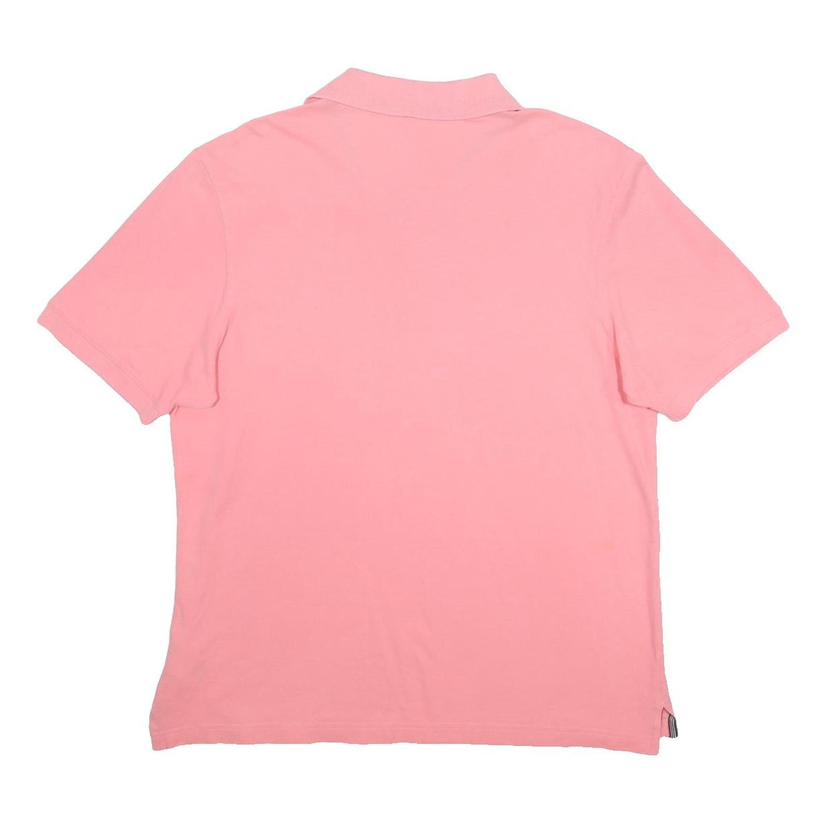 ADIDAS Mens Pink Short Sleeve Plain Polo Shirt L Cotton Casual Sportswear