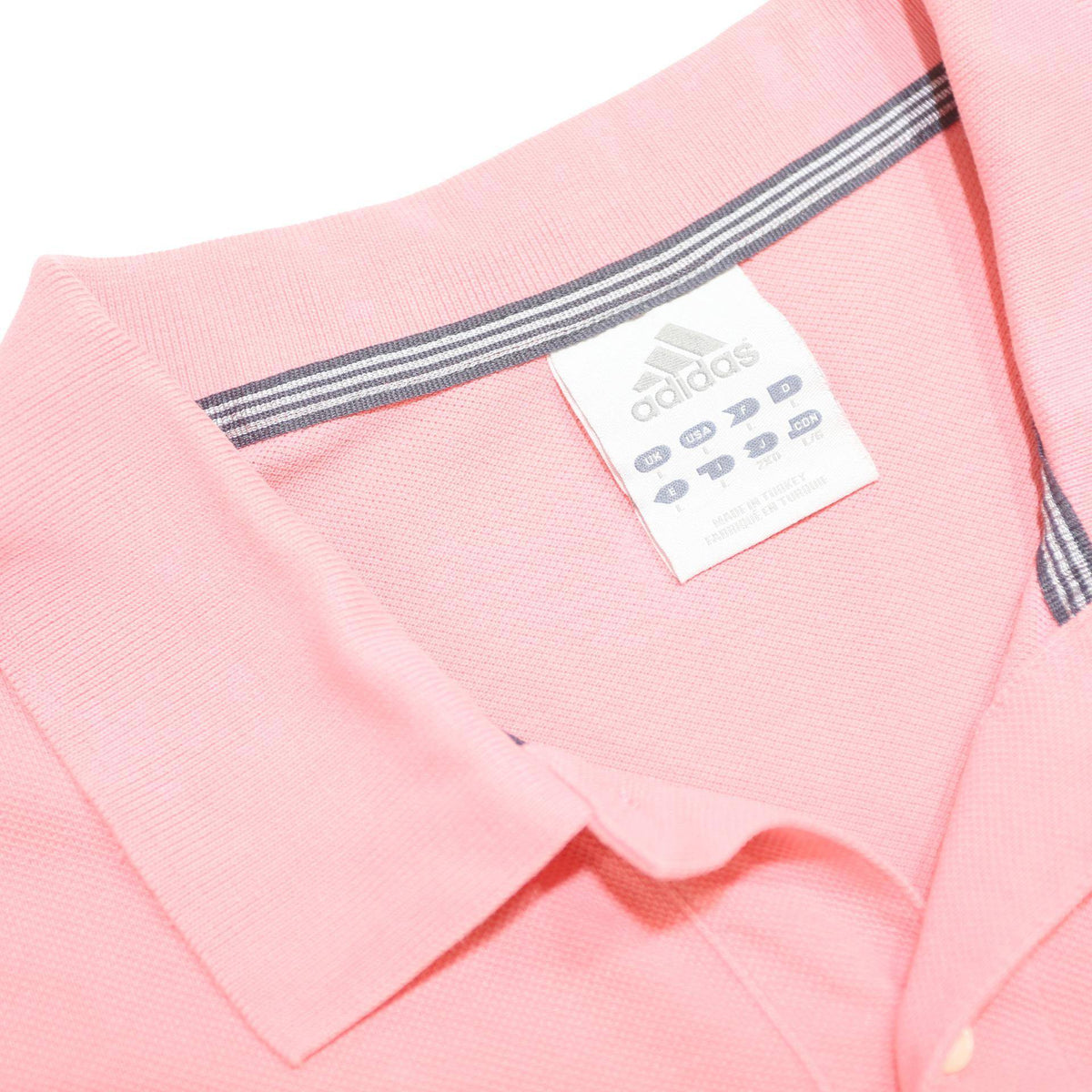 ADIDAS Mens Pink Short Sleeve Plain Polo Shirt L Cotton Casual Sportswear