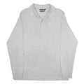 LOTTO Mens Grey Long Sleeve Plain Polo Shirt L Cotton Blend Casual Sportswear