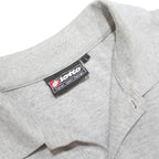 LOTTO Mens Grey Long Sleeve Plain Polo Shirt L Cotton Blend Casual Sportswear
