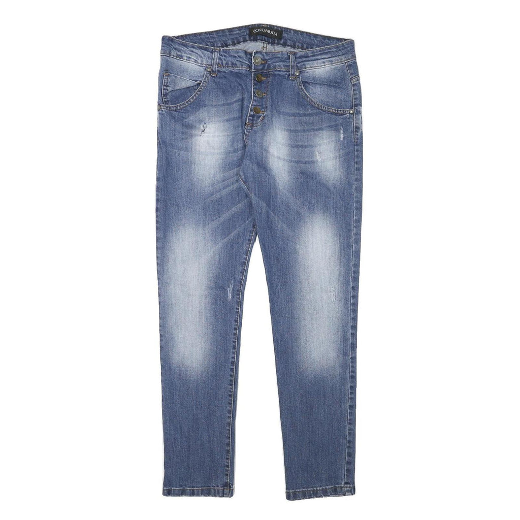 COCONUDA Womens Jeans Blue Slim Skinny Denim Medium W32 L29 Button Closure