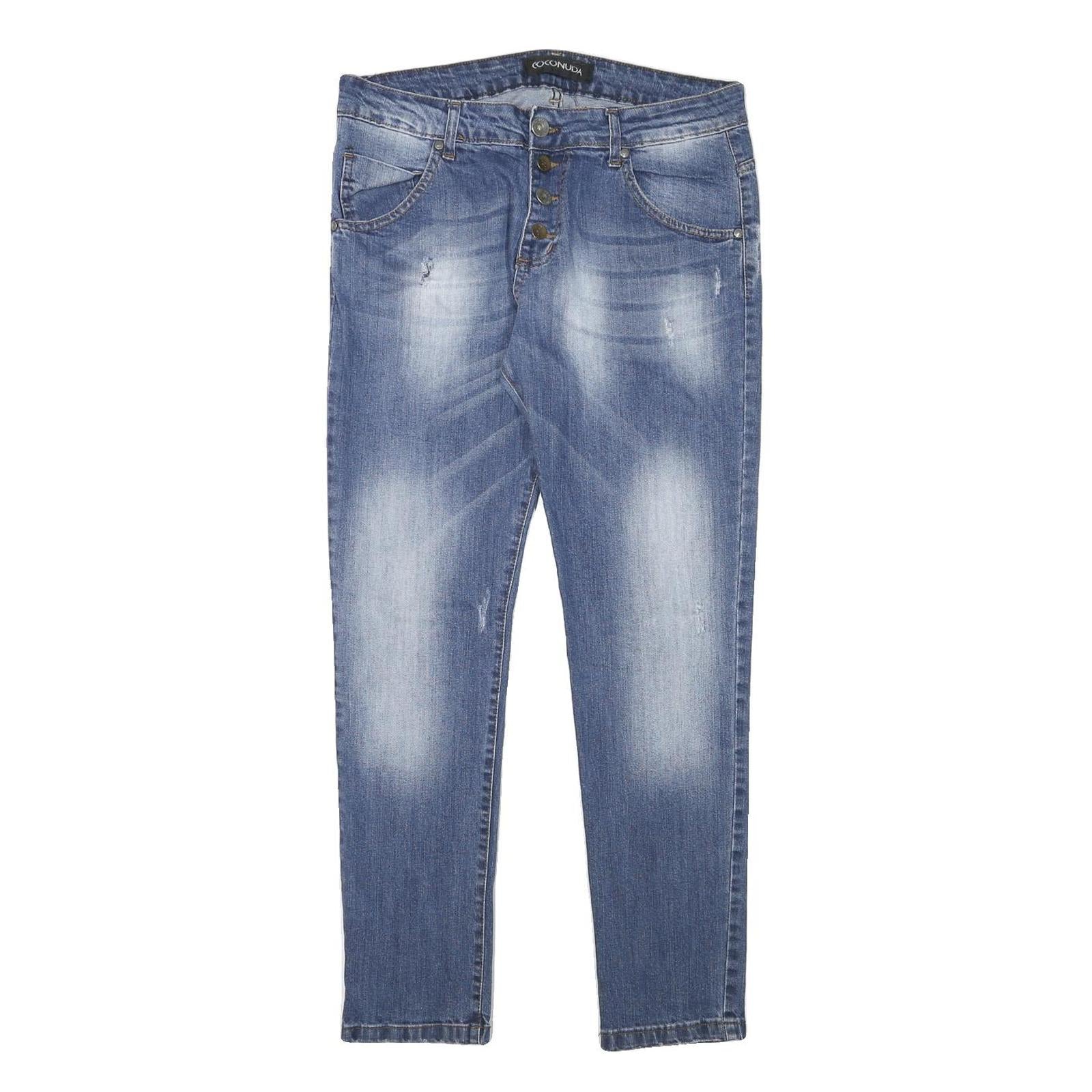 COCONUDA Womens Jeans Blue Slim Skinny Denim Medium W32 L29 Button Closure