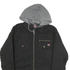 WRANGLER Mens Black & Grey Casual Cotton Blend Zip Jacket S Hooded Workwear