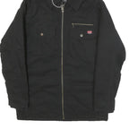 WRANGLER Mens Black & Grey Casual Cotton Blend Zip Jacket S Hooded Workwear